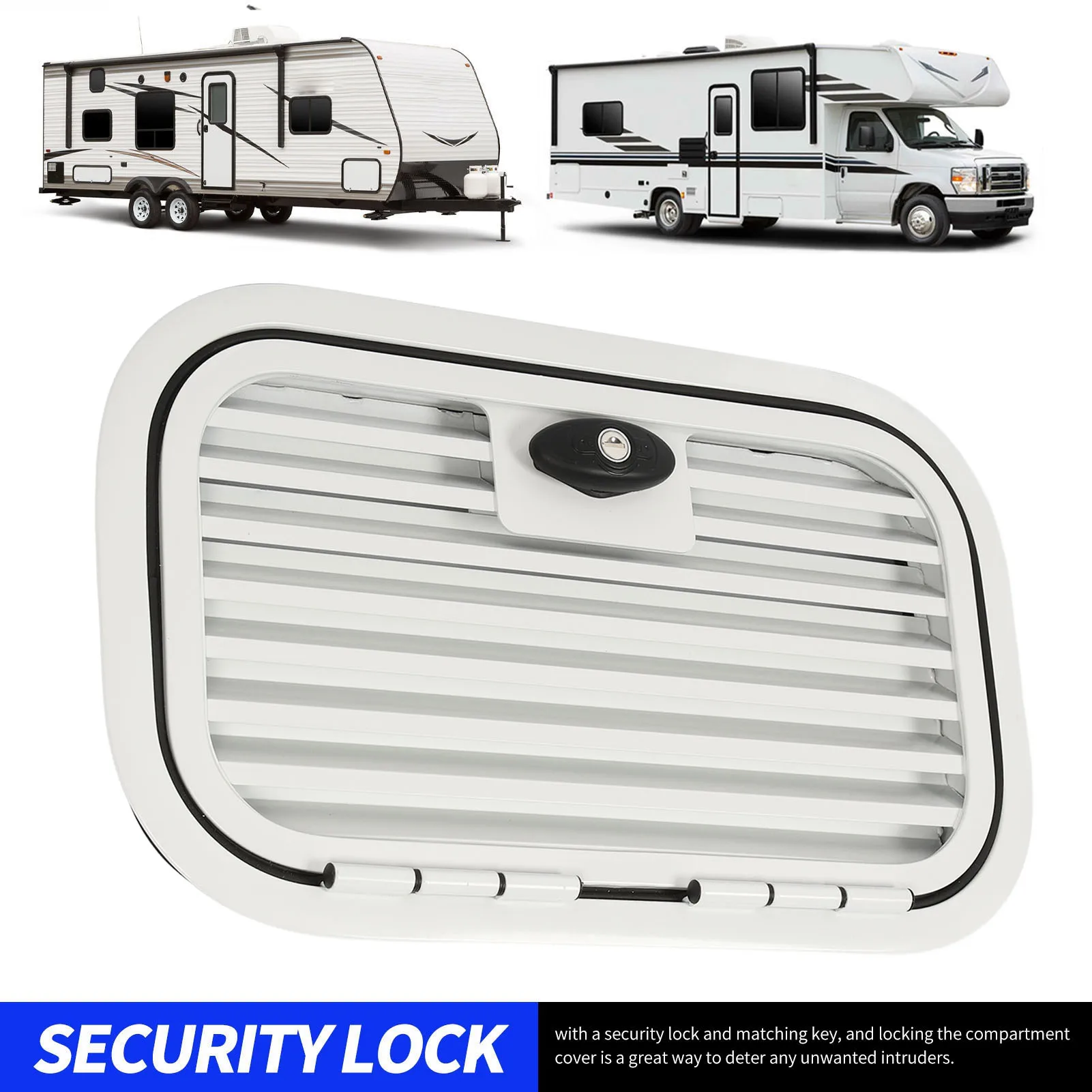 

26 х 14 дюймов, дверь отсека для автофургона, вентилируемая решетка, сверхмощная грузовая дверь из алюминиевого сплава для прицепа на автофургоне