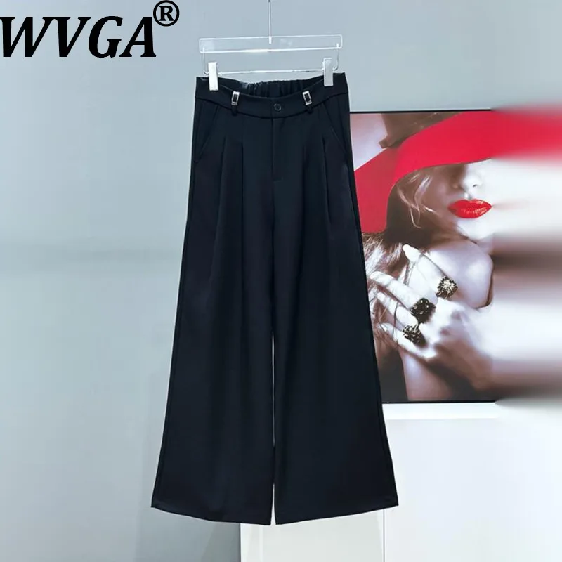 

WVGA, весенне-осенний новый мужской костюм Tide High Street с драпировкой, модные карманы, нишевый дизайн, шикарные повседневные широкие брюки, Ins Y2K W12606