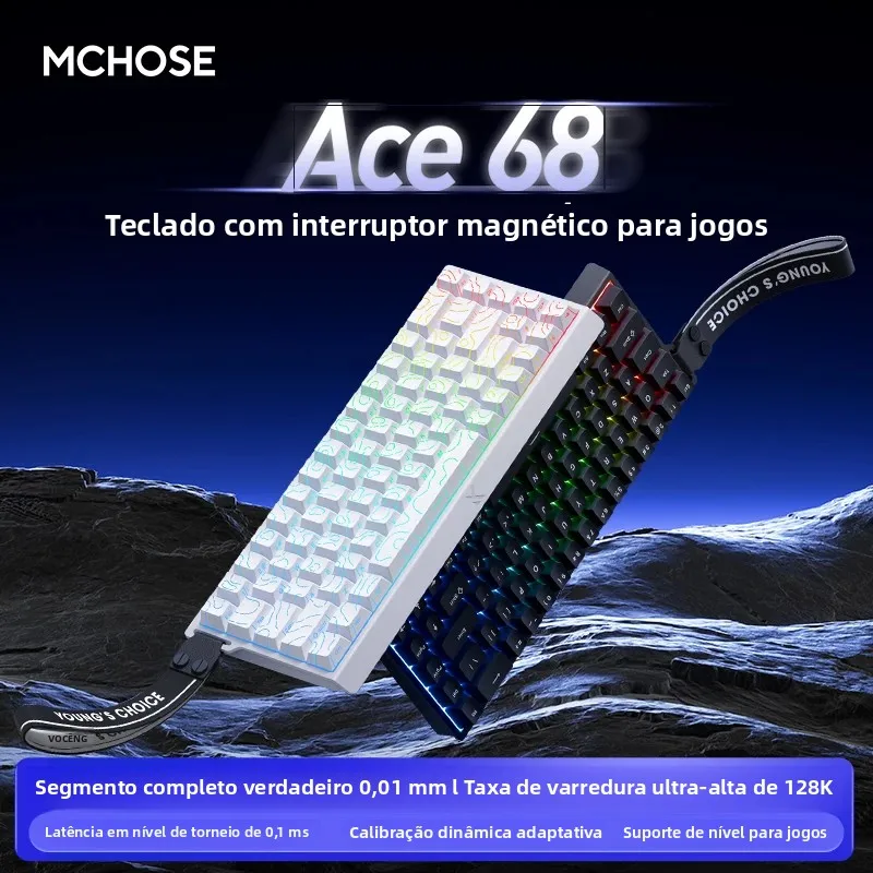 PYLV MCHOSE ACE60 Pro Esports Wired Mechanical Keyboard Magnetic Switch Hot Swap Customized Gaming Keyboard Pc Gamer Accessorie