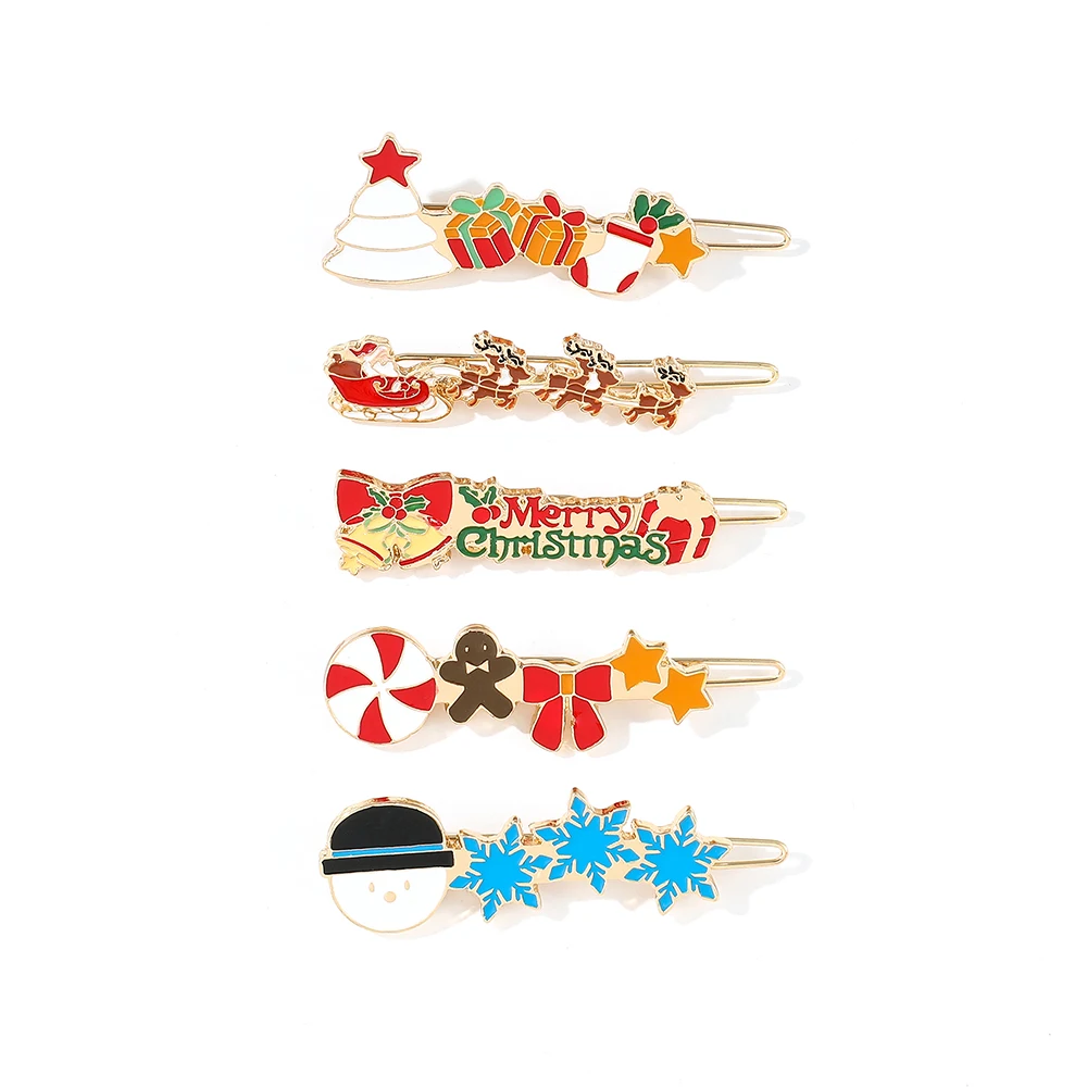 

Kawaii Marry Christmas Snowman Hair Clip Women Girl Santa Snowman Hairpin Xmas Party Barrettes For Kids Cosplay Headwear