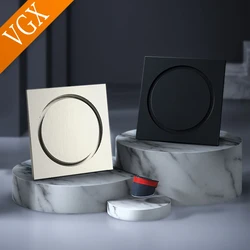 VGX-Brass Round Floor Drain, Anti-Odor Valve Cover, Armadilha de chuveiro, Drenos para cozinha, Lavandaria, Acessórios do banheiro