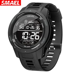 SMAEL Men's Fashion LCD Digital Watches Waterproof Sports Silicone Strap Wristwatch for Man Casual Electronic Junior Clock