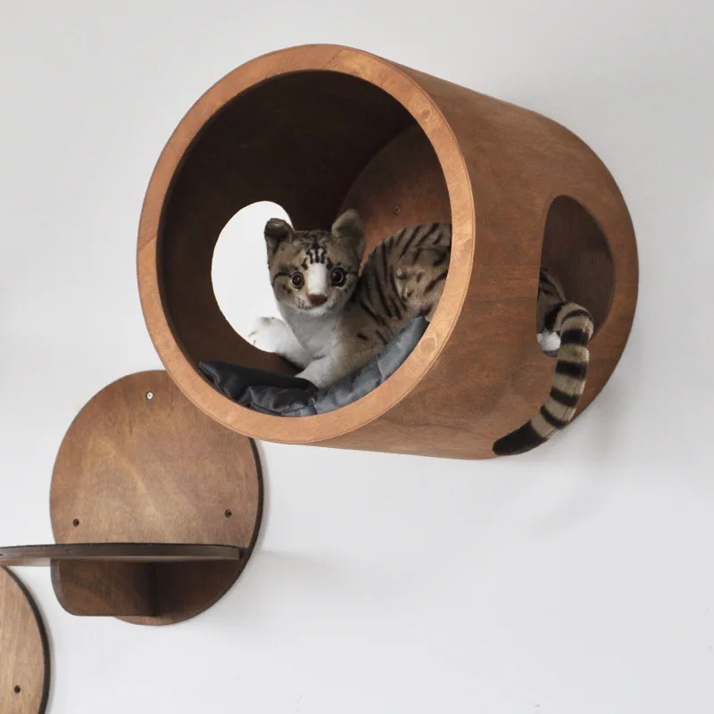 Cat Wall Wooden Furniture Cat Climbing Shelf Wall Mounted Scratching Furniture