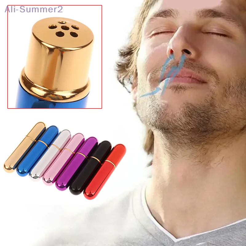 1pcs Nasal Inhalers For Essential Oils Aromatherapy Blank Aluminum Tubes 5ml Refillable Bottles With Replacement Wicks