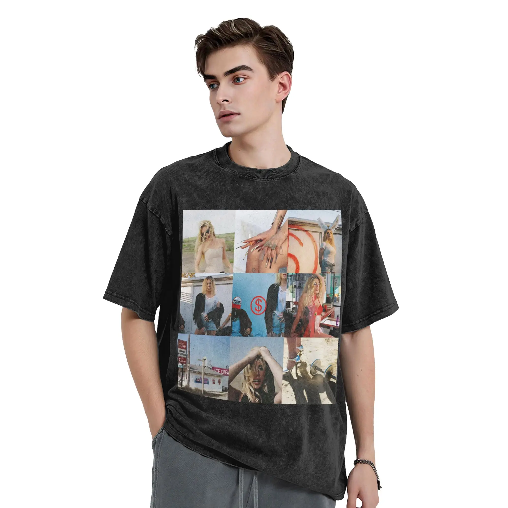 Slayyyter Worst Girl in America Singer Washed T Shirts Streetwear Hip Hop Vintage T-Shirts  Tees 100% Cotton Oversize Printed
