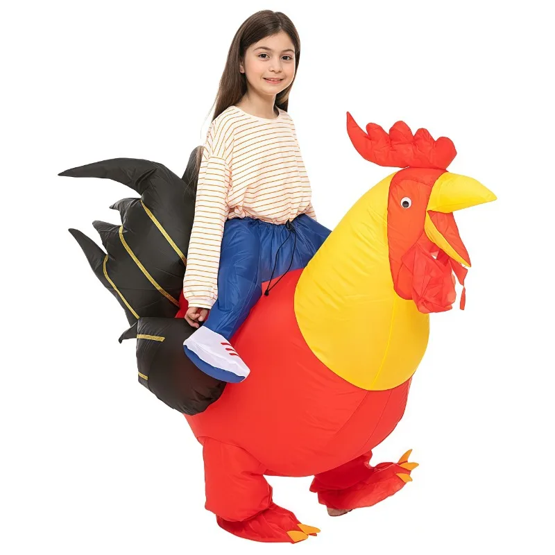 

Inflatable big red rooster costume fun holiday adult perfect Halloween party and cosplay funny dress up birthday gift