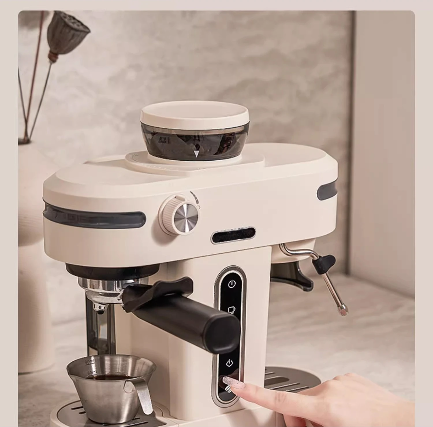 

Italian semi-automatic coffee machine household grinding integrated
