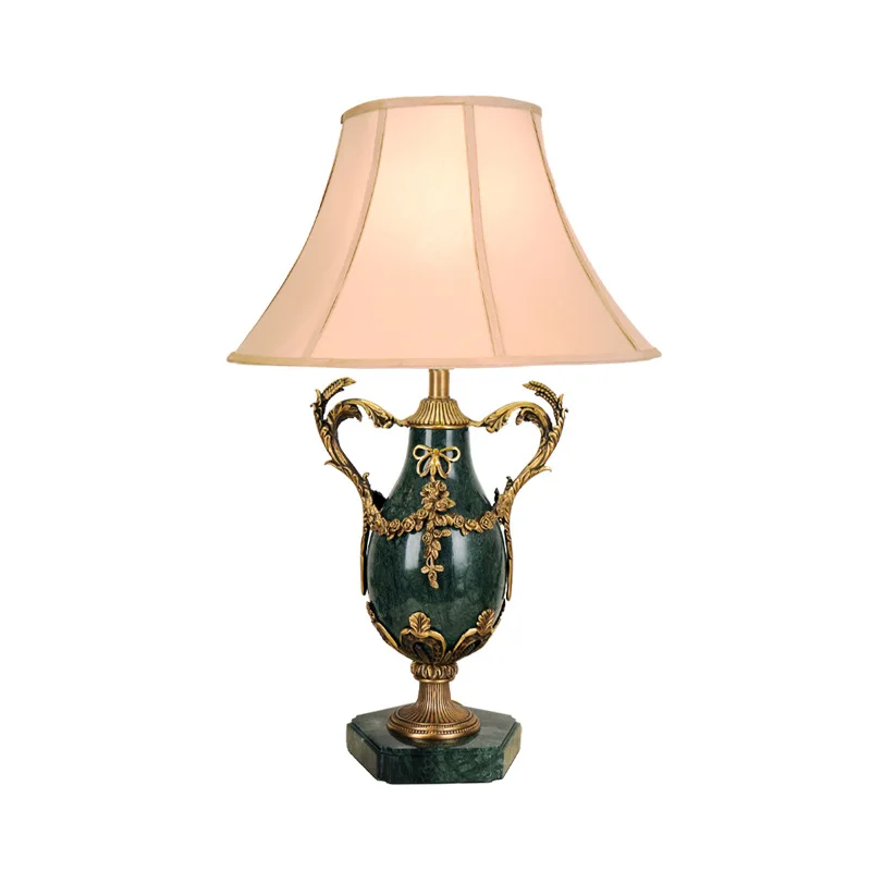 

Luxury French all-copper living room table lamp European retro ornament vertical bedroom bedside designer