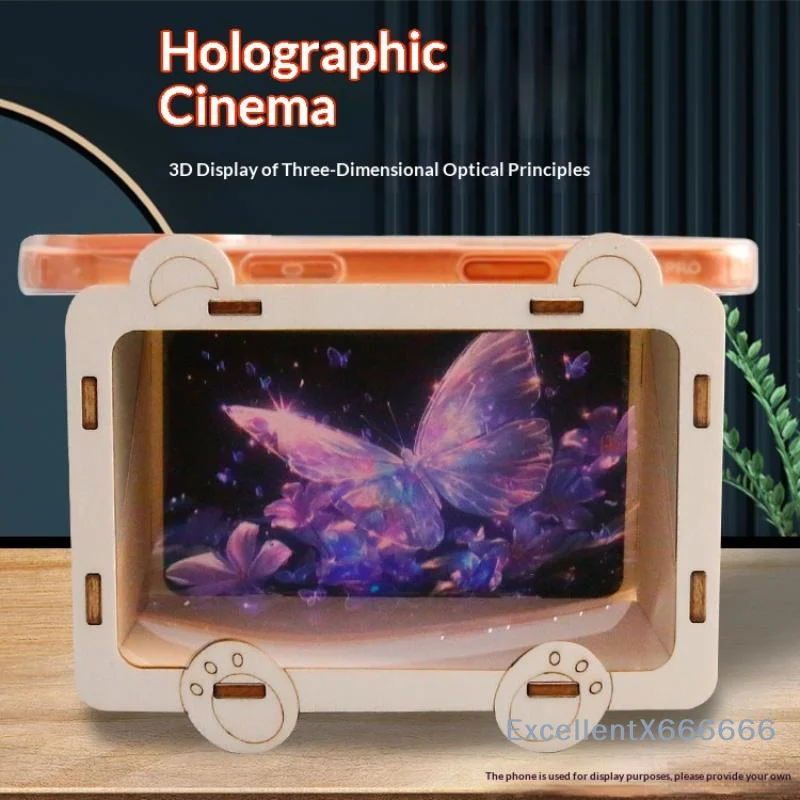 3D Hologram Projector For Smartphone, DIY Home Cinema, Student Science Experiment Desktop Decor