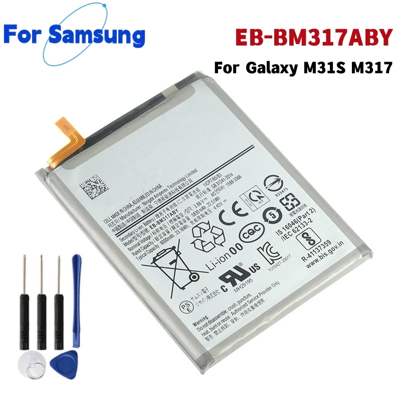 EB-BM317ABY  6000mAh Replacement Battery For Galaxy M31S M317 Mobile Phone Batteries+Free Tools