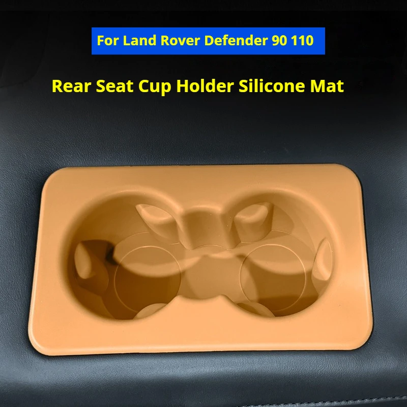 

For Land Rover Defender 90 110 2025 Car Central Console Silicone Wireless Charging Pad Water Cup Holder Rear Armrest Cup Coaster