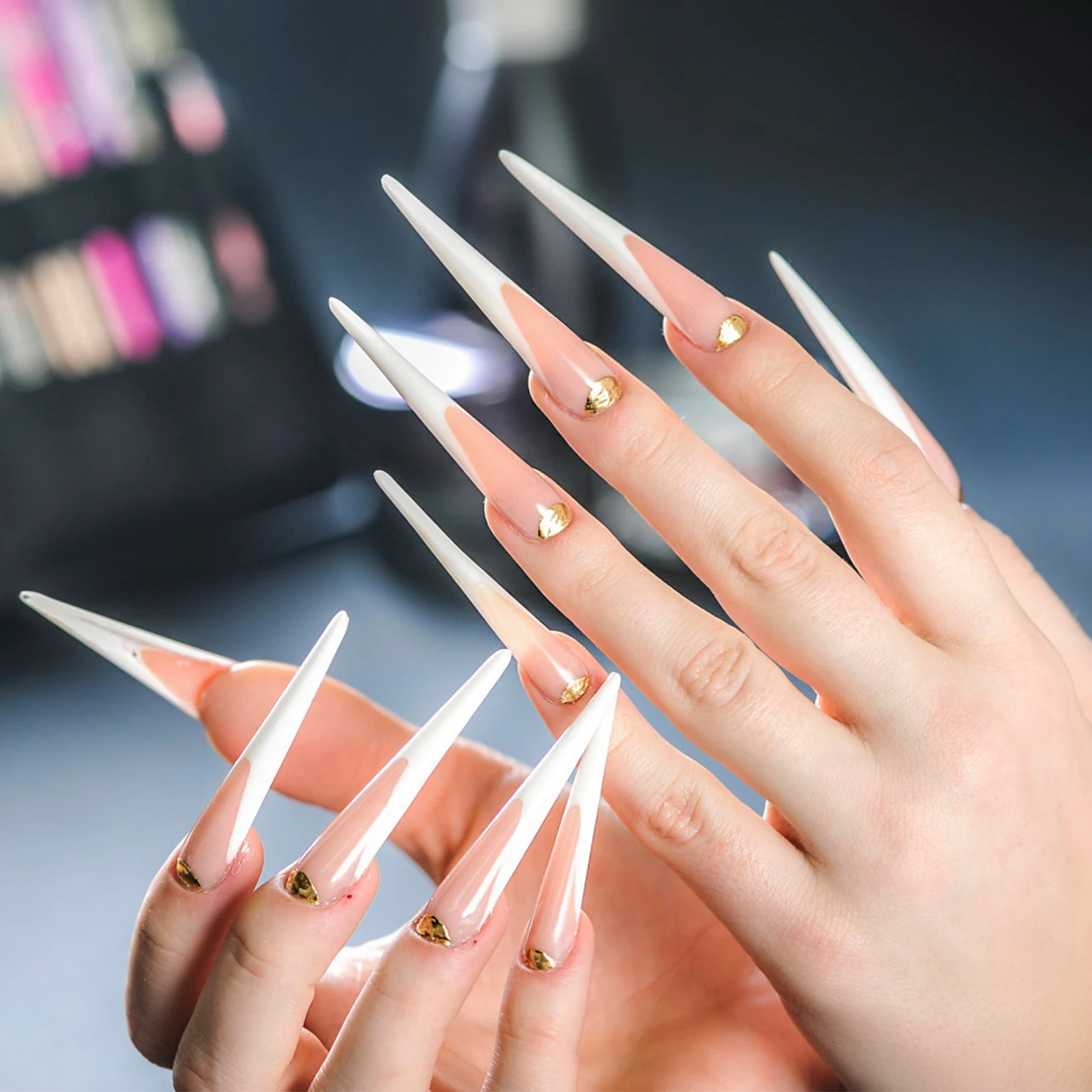 

500 Pcs Fake Nails Clear Tips Full Coverage Ultra Thin Durable ABS Material For Kids Child Wedding Party Use