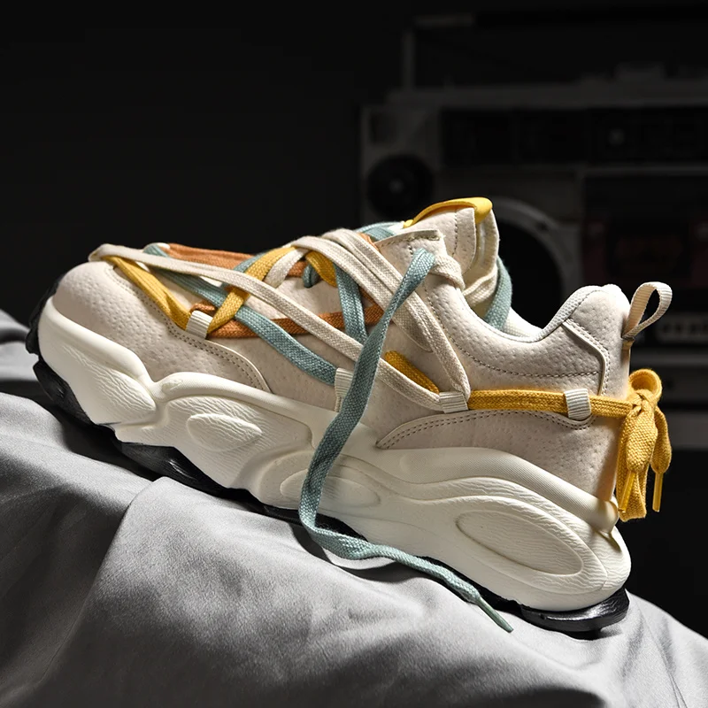 

2023 Spring Man Sports Shoes Non-slip Comfortable Running Shoe Men Fashion Thick Bottom Breathable Men Sneakers Wear-resistant 7