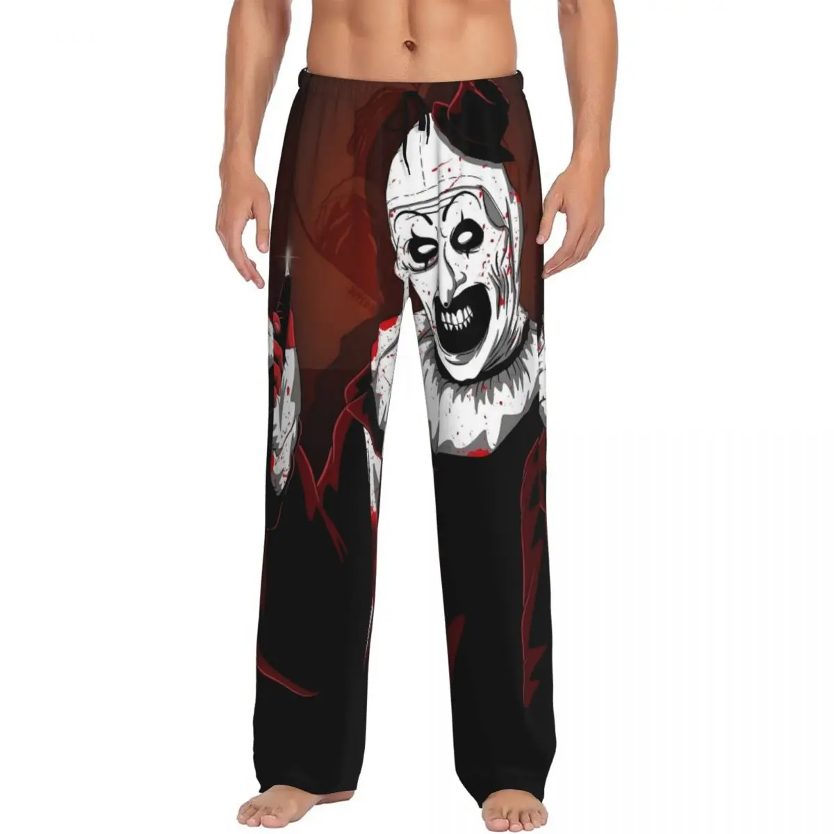 

Custom T-Terrifiers Horror Movie Pajama Pants for Men Lounge Sleep Drawstring Sleepwear Bottoms with Pockets