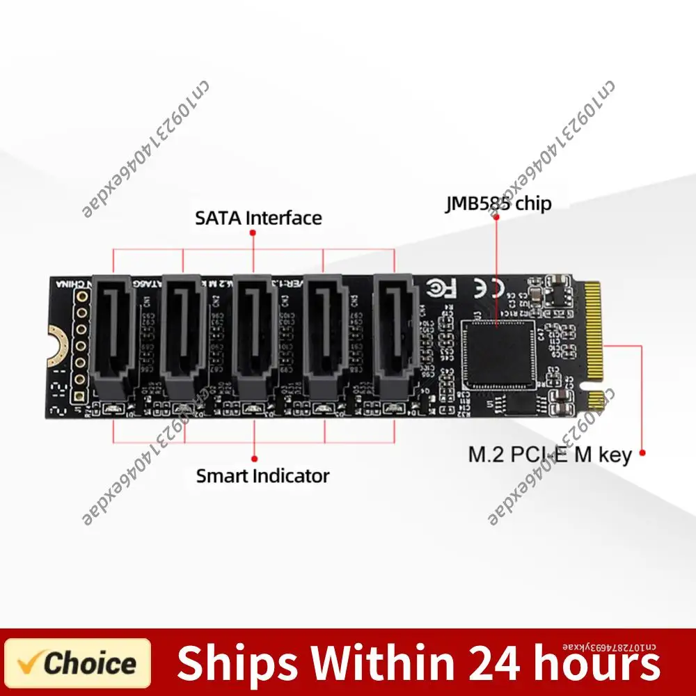 

M.2 M-Key PCI Express To SATA 3.0 Hard Disk Adapter Card JMB585 Chipset Expansion Card Adapter Support for OS/Windows /Linux