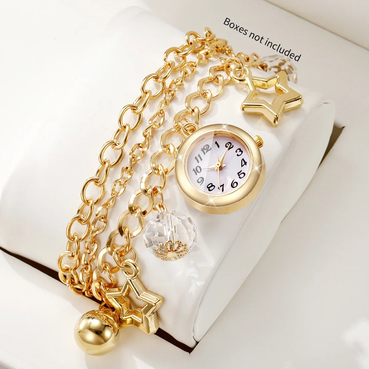 Fashion Women Multi‑Layer Bracelets Watch Star Crystal Charm Ladies Dress Quartz Wristwatches Relogio Feminino（Without Box）