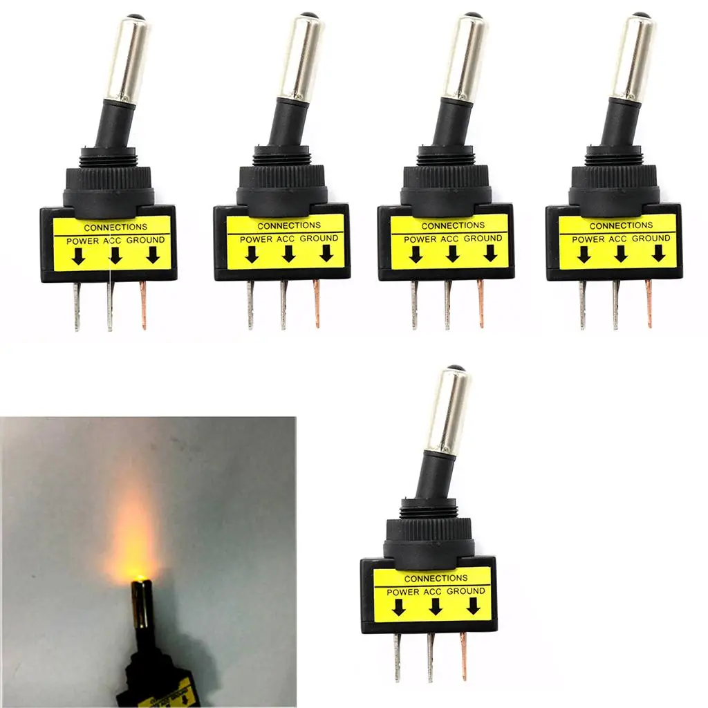 5X 12V DC 20A 3-контактный светодиодный кулисный индикатор, тумблер и мотор для лодки, морской яхты