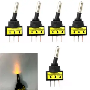 5X 12V DC 20A 3 Pins LED Rocker Indicator Toggle and boat Marine Yacht Motor