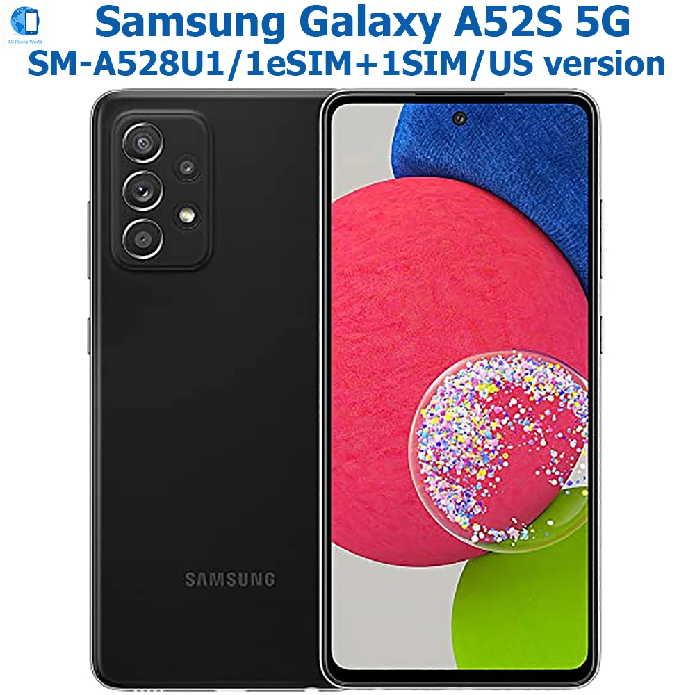 Refurbished Samsung Galaxy A52S 5G Smart Android Phone 6.5-inch Snapdragon US Version Samsung 64MP Four Camera NFC 4500mAh