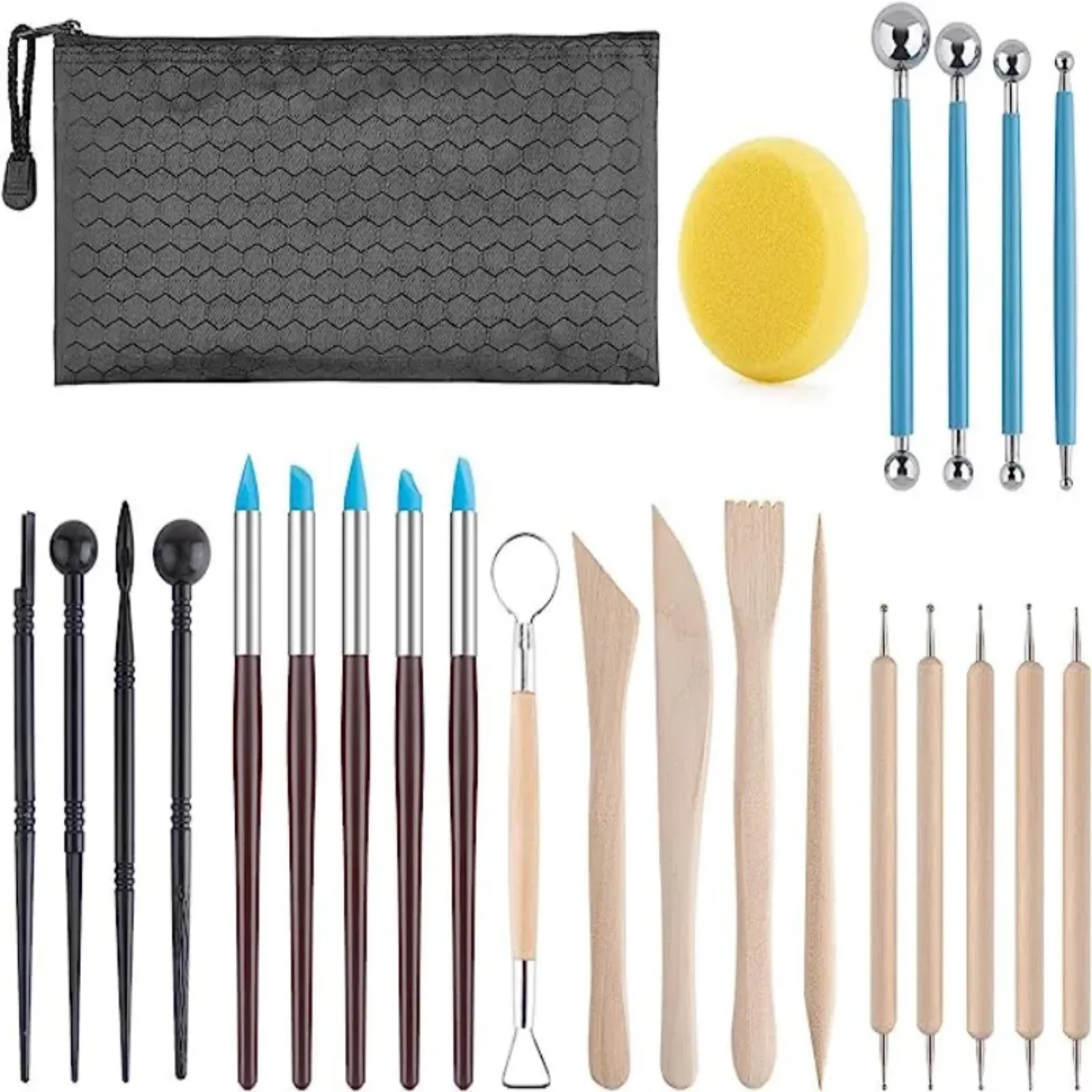 61-piece Ceramic Tool Set Pottery Clay Carving Modeling Silicone Texture Carving Pen Diy Handmade Polymer Sculpting Tools Kit