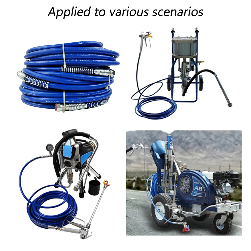 1/4 Inch 0.5M-13M Blue Double Layer Braided Spray Pipe 5800PSI Super Strong Airless Spray Nozzle Spare Parts Connection Pipe