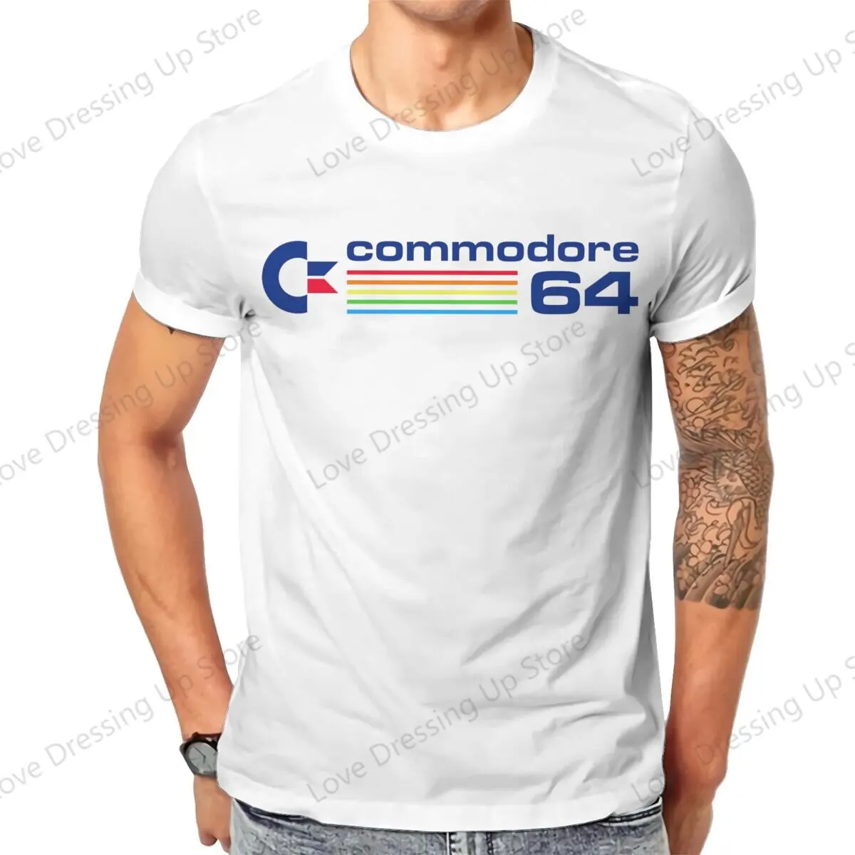 100%Pure Cotton Casual Men T-Shirt Commodore 64 Short sleeve Tshirts Harajuku Tee Funny Tops