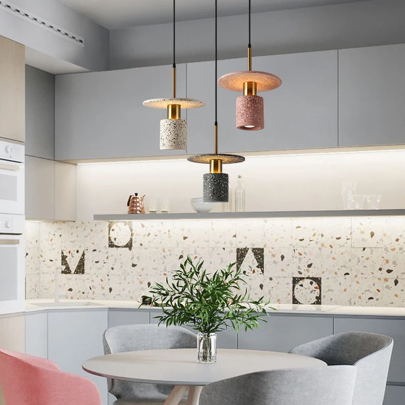 

Modern Terrazzo Pendant Lamp Minimalist Art Hanging Lamp Interior LED Decor Light For Bedroom Living Room Dining Table Bar Cafe