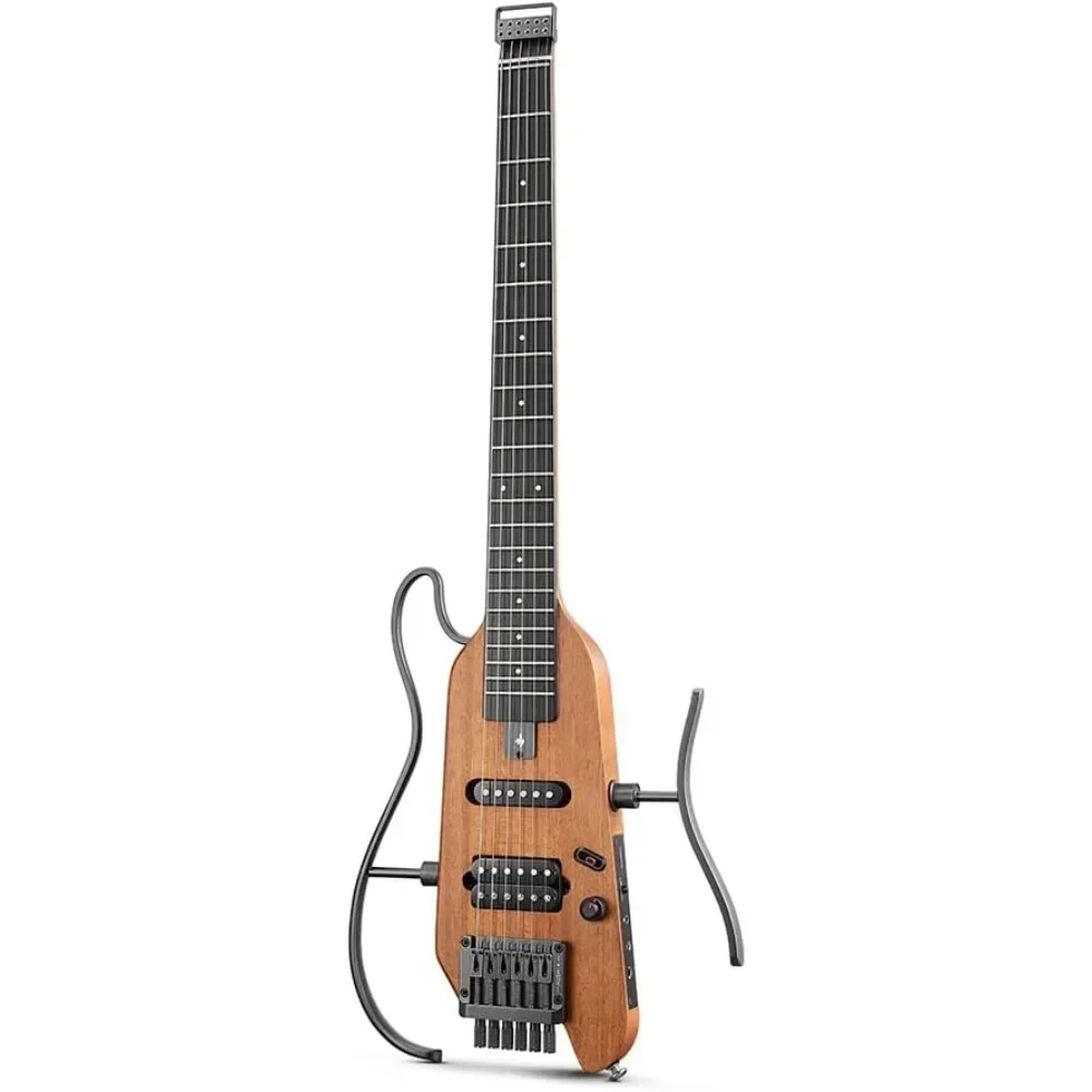 

Electric Guitar Kit Featherlight Headless Guitar, Great for Travel and Practice, Mahogany Solid Body with Easy Assemble Stands