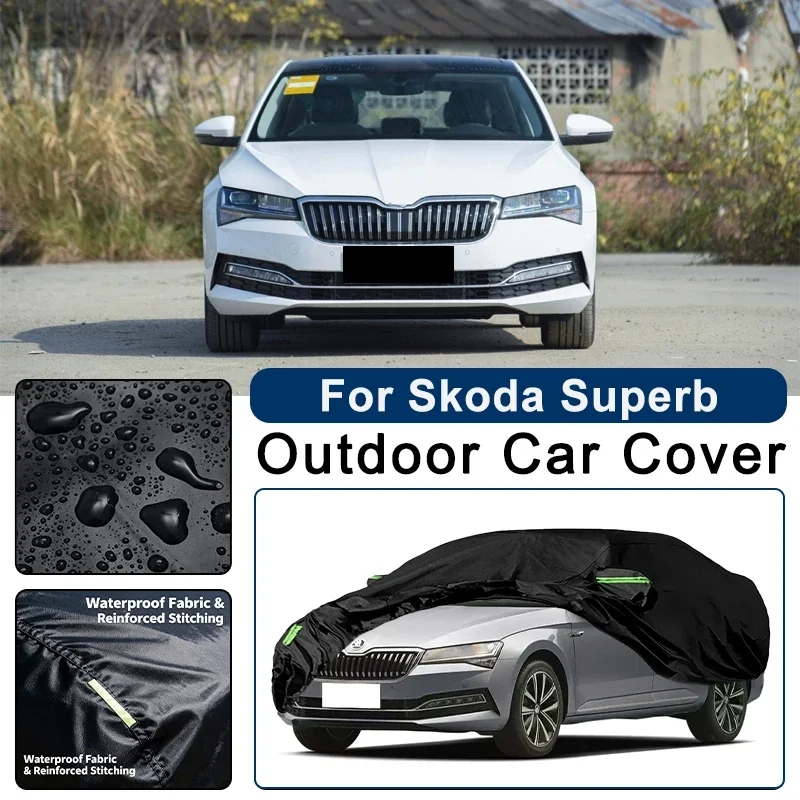 

Outdoor Car Cover Waterproof Dustproof UV Sun Protection, Full Car Protector Exterior Accessories For Skoda Superb 3T 3V B8