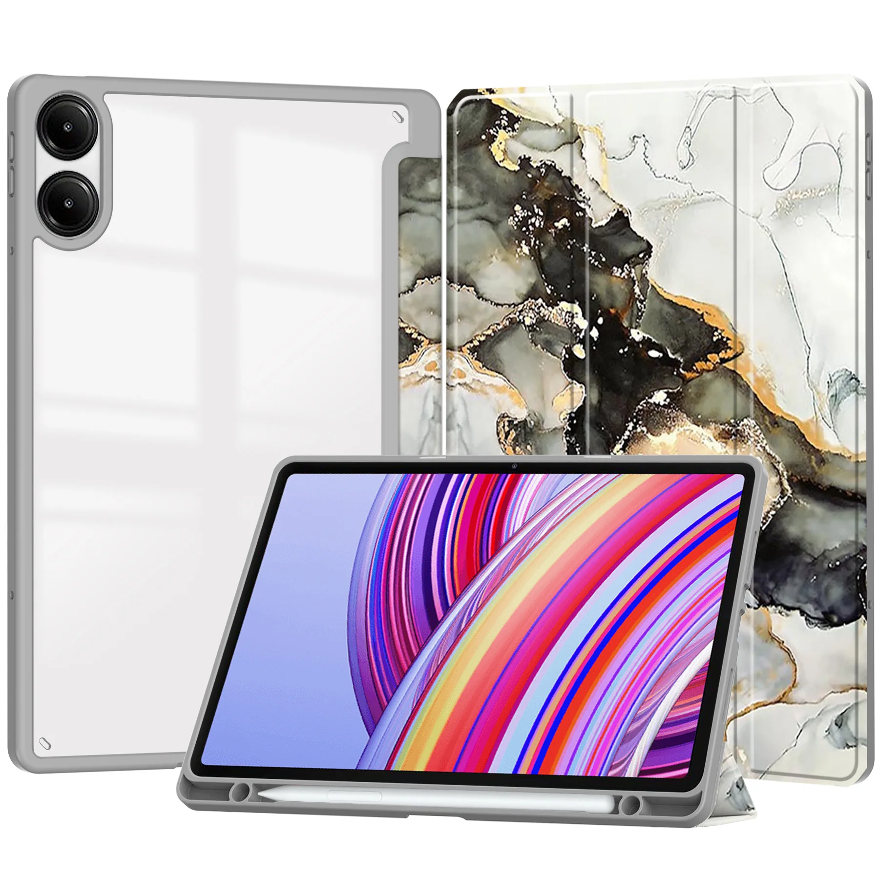 Für Xiaomi Poco Pad Redmi Pad Pro 12.1 Hülle Acryl Dreifach Faltbarer Ständer Stifthalter Stoßfeste Abdeckung – Detail 7