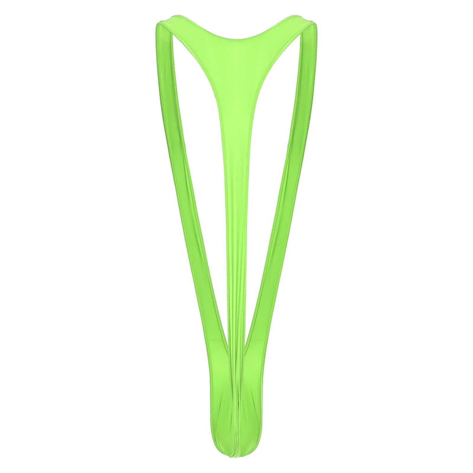 Swimwear Mens Glossy Mankini Swimsuit Bulge Pouch Thongs Swim Costume  V-Shaped Suspender Bodysuit Underwear