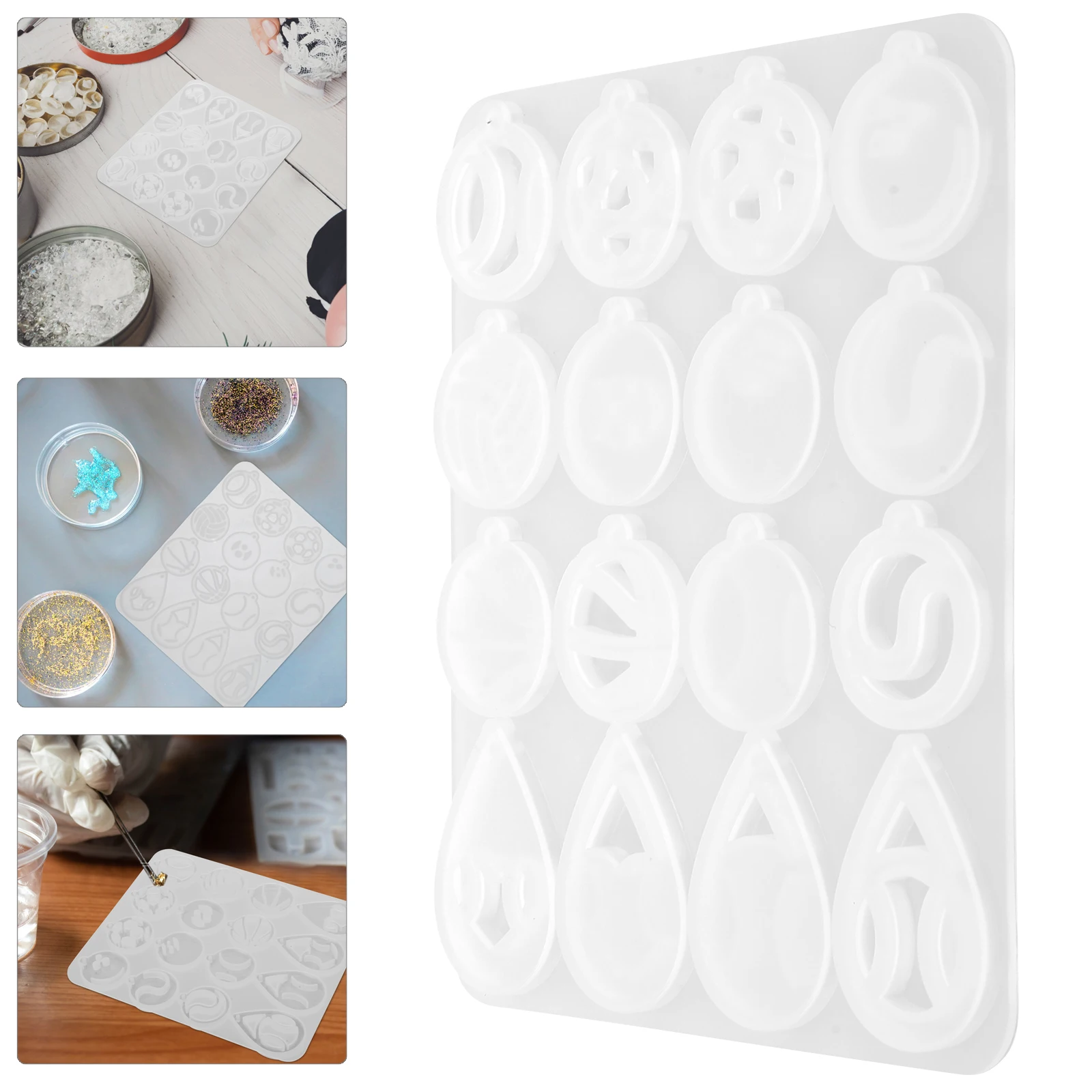 

Ball Earring Mold Jewelry Silicone Epoxy Making DIY Flat Football Casting Earrings Mould