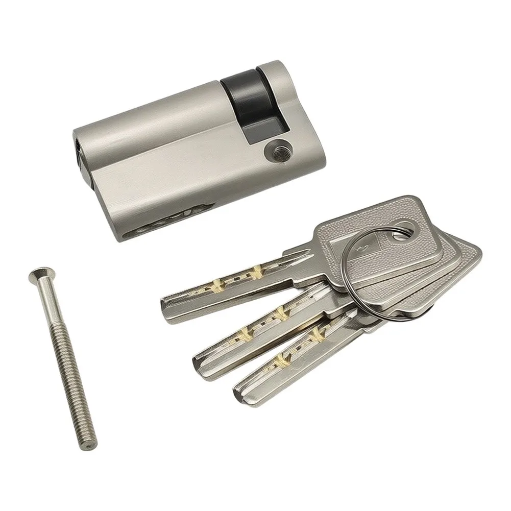 Half Lock Cylinder Replacement Part for Interior Doors Compatible with Wooden Aluminum and Composite Door Materials