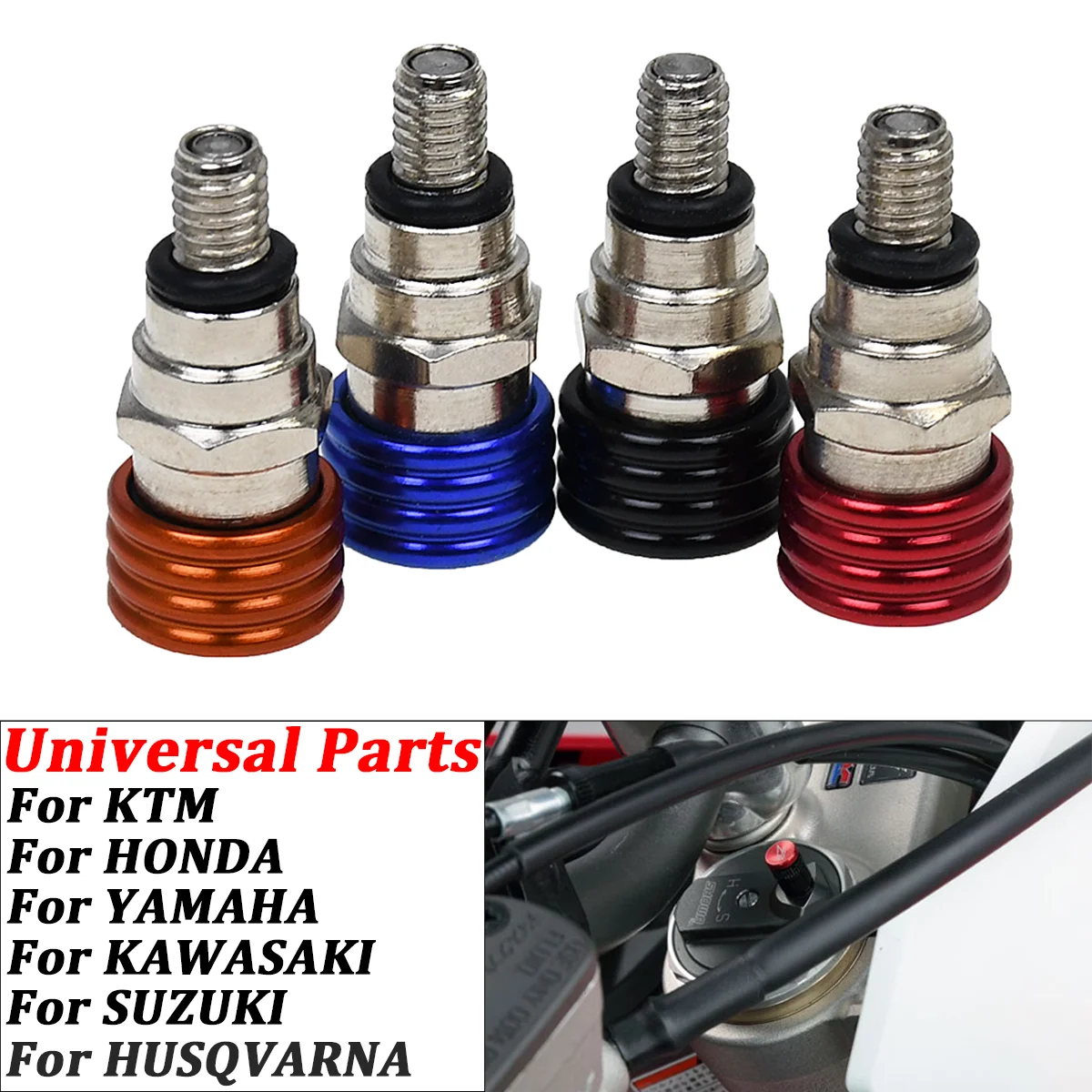 

M5/0.8mm M4/0.7mm Fork Air Bleeder Pressure Relief Valve For Honda Kawasaki Yamaha Suzuki CR CRF YZ YZF WR Motocross Motorcycle