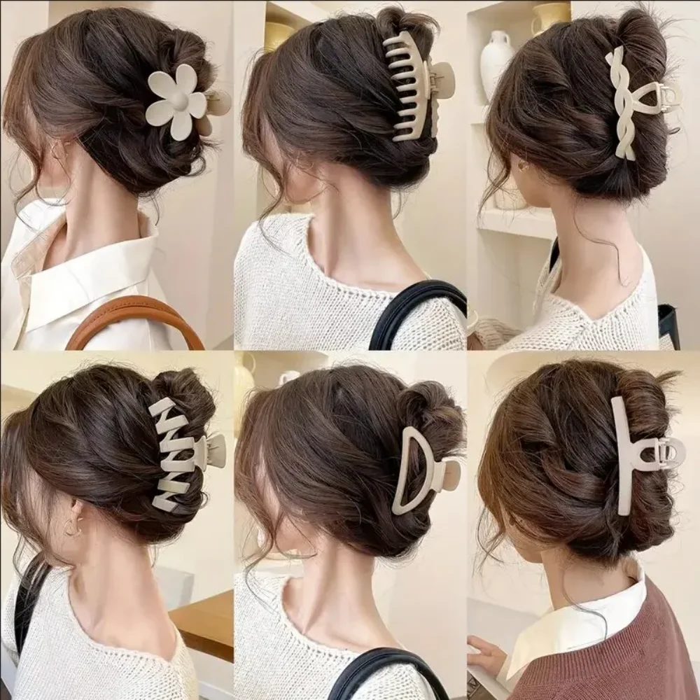 Ensemble de pinces à cheveux coréennes pour femmes, pinces requin, barcordons, vêtements de sauna, grande griffe, plusieurs styles, mode, accessoires pour filles, 6 pièces