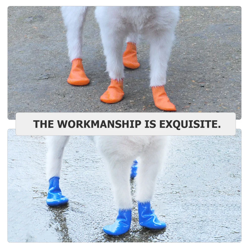 

8Pcs Cat and Dog Rain Boots Foldable Waterproof Shoe Covers for Pets Mud Rain Snow Outdoor Adventure Wear Dog Shoes