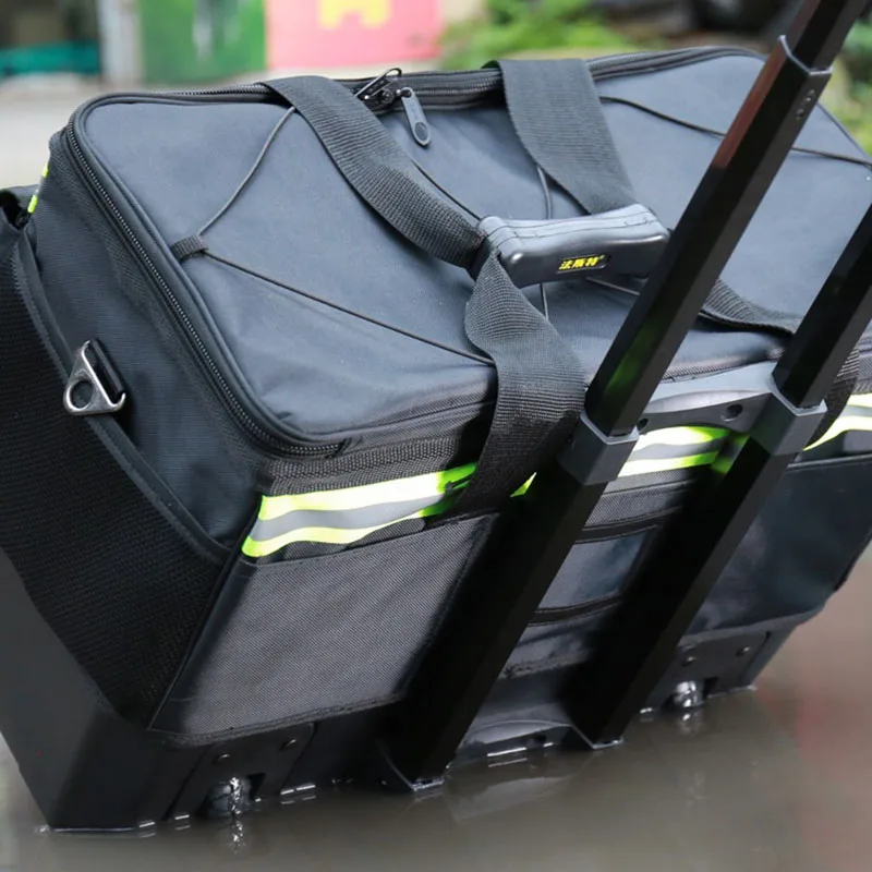 Pull Rod Tool Kit Hardware Storage Box Electrician Tool Bag with Wheels Portable Suitcase for Tools Professional Work Handbags