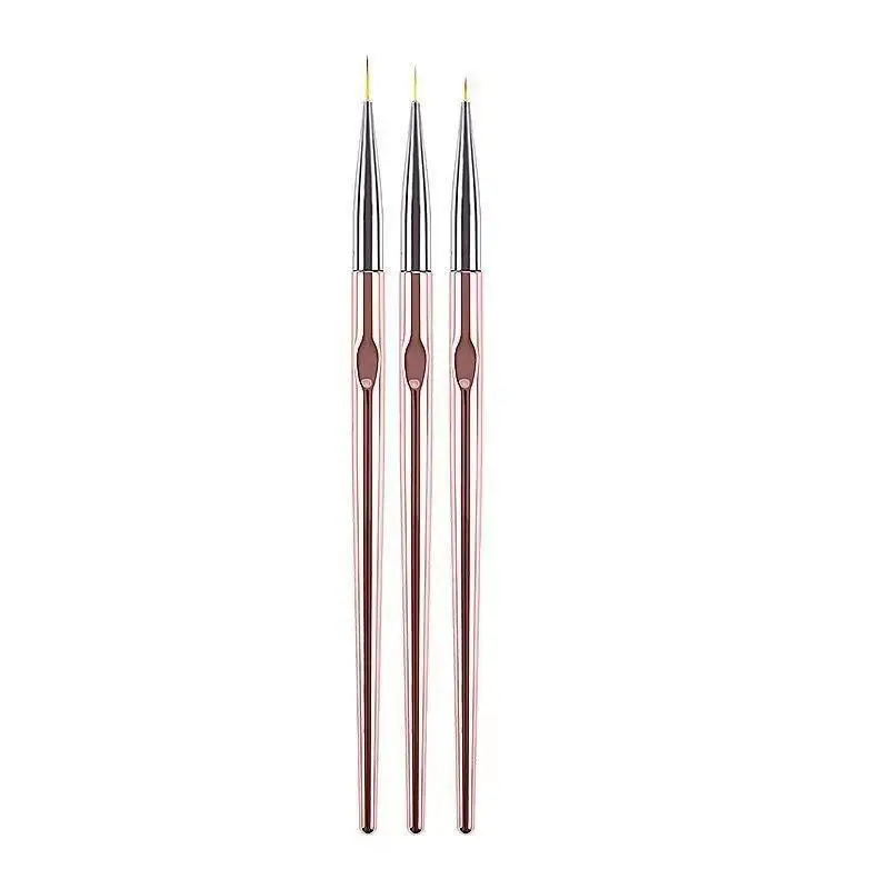 New 3Pcs Set Slim Line Nail Art Painting Pens French Stripe 3D Drawing Brush UV Gel Manicure Tools