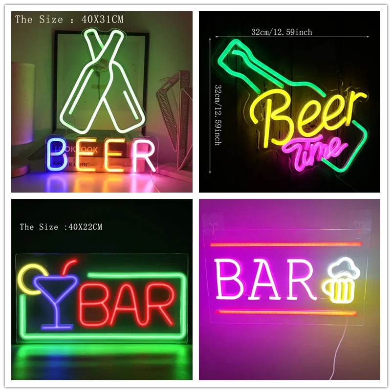 Bier Tijd Led Neon Bord Winkel Bar Restaurant Hotel Decoratief Licht Neon Slaapkamer Muur Keuken Gepersonaliseerde Decor Nachtlamp Usb