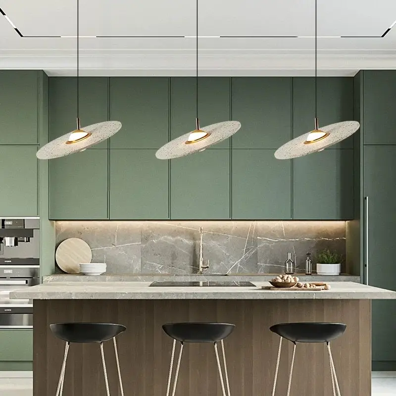 

modern disc saucer creative terrazzo chandelier modeling living room dining room art decoration Chandelier