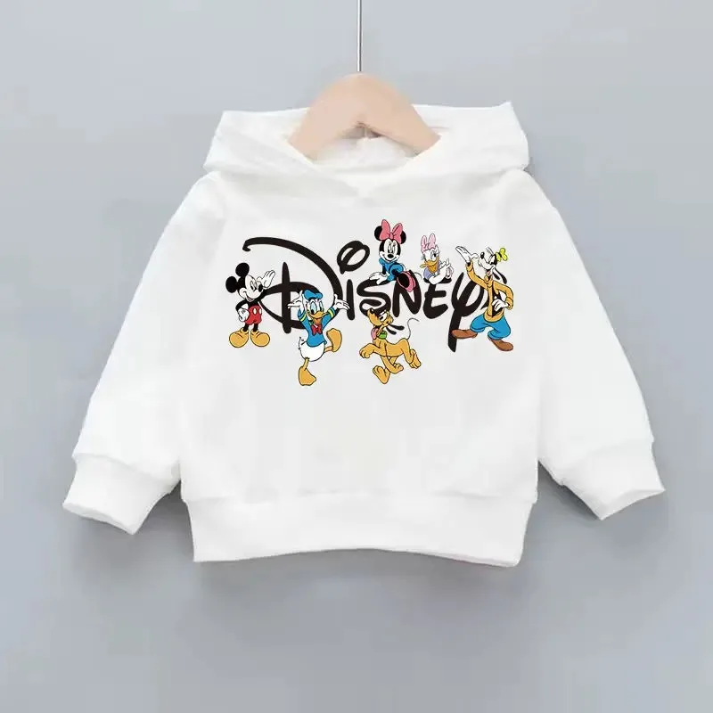 2024 New Cotton Quality Disney Boys Mickey Mouse Sweaters Minnie Cartoon Hoodies Clothes Children Tops Girls Clothes Outwear