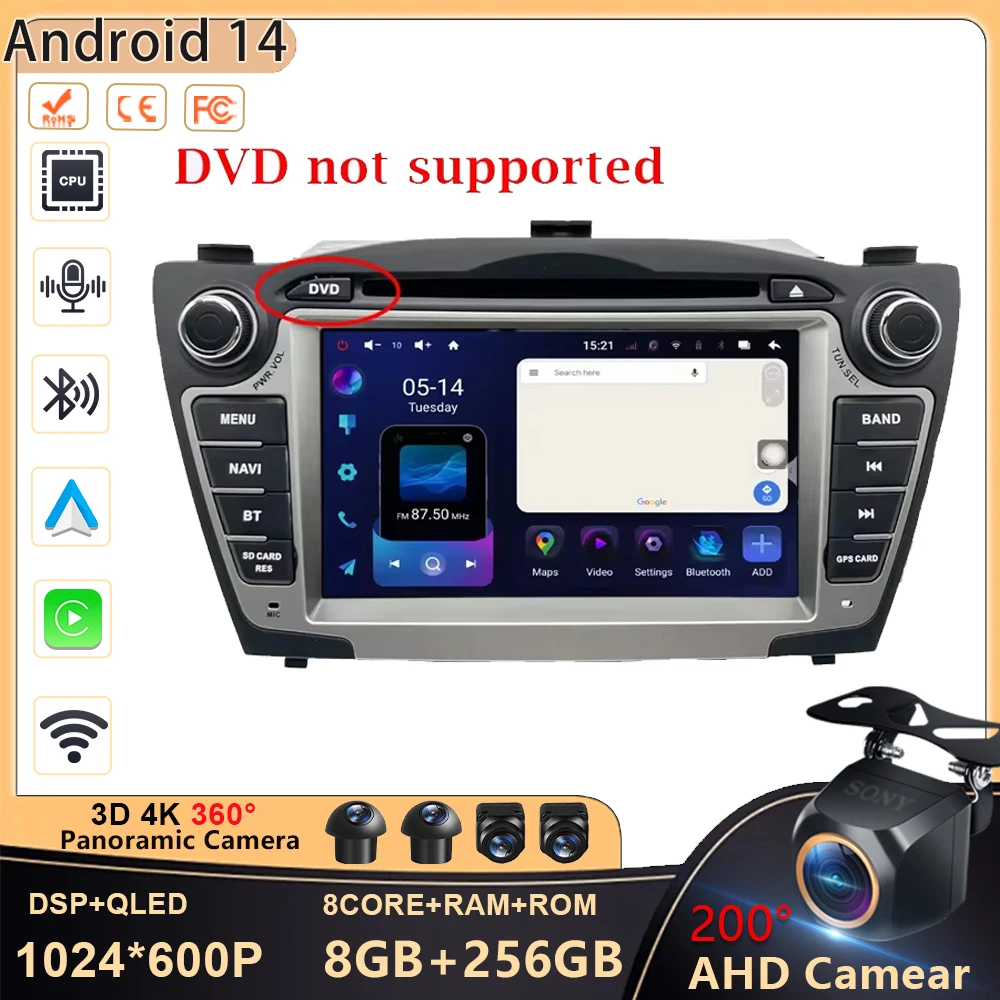 7 Inch Car Radio Android For HYUNDAI TUCSON 2 LM IX35 2009-2015 UPGRADE Automotive Bluetooth Multimedia Apple Carplay Display TV