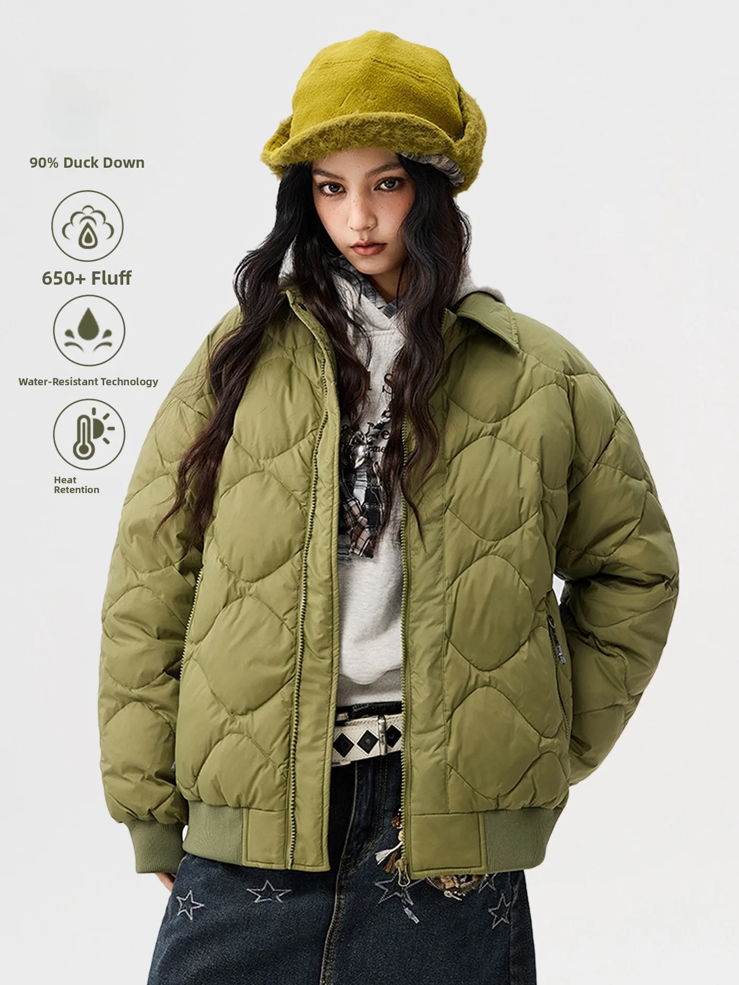 

Американская легкая пуховая куртка свободного кроя для пар, модная зимняя теплая верхняя одежда для мужчин и женщин