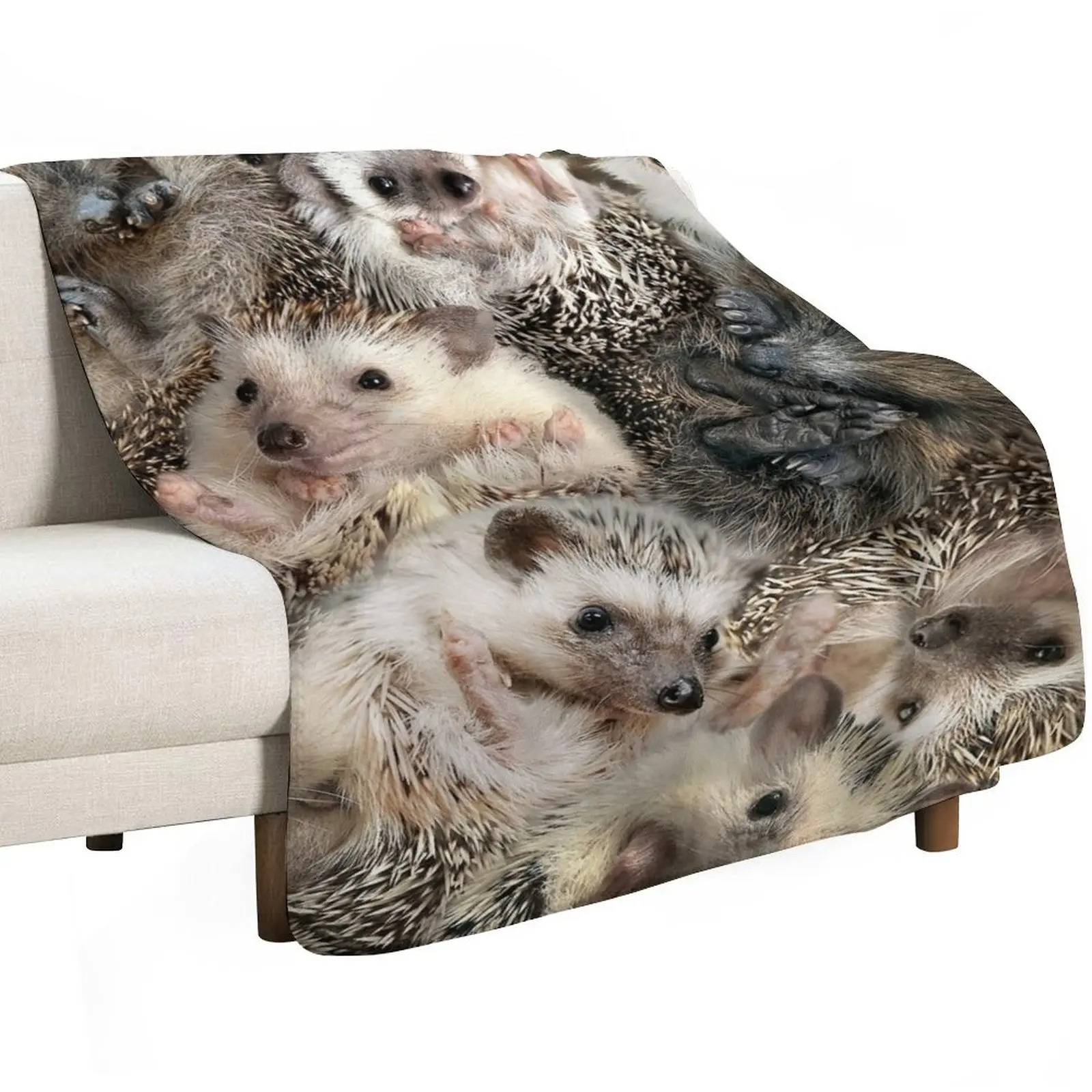 Hedgehogs Throw Blanket Soft Solid Color Blanket for Couch Bed