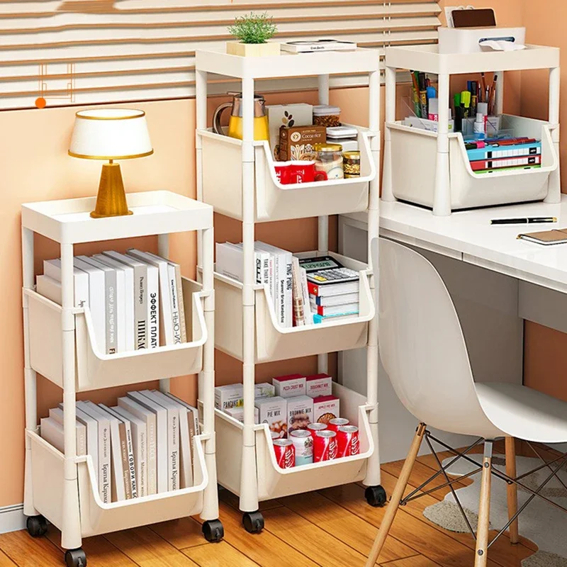 

Small Mobile Bookcases White Modern Desktop Industrial Organizer Bookshelf Display Storage Estanteria Habitacion Home Furniture