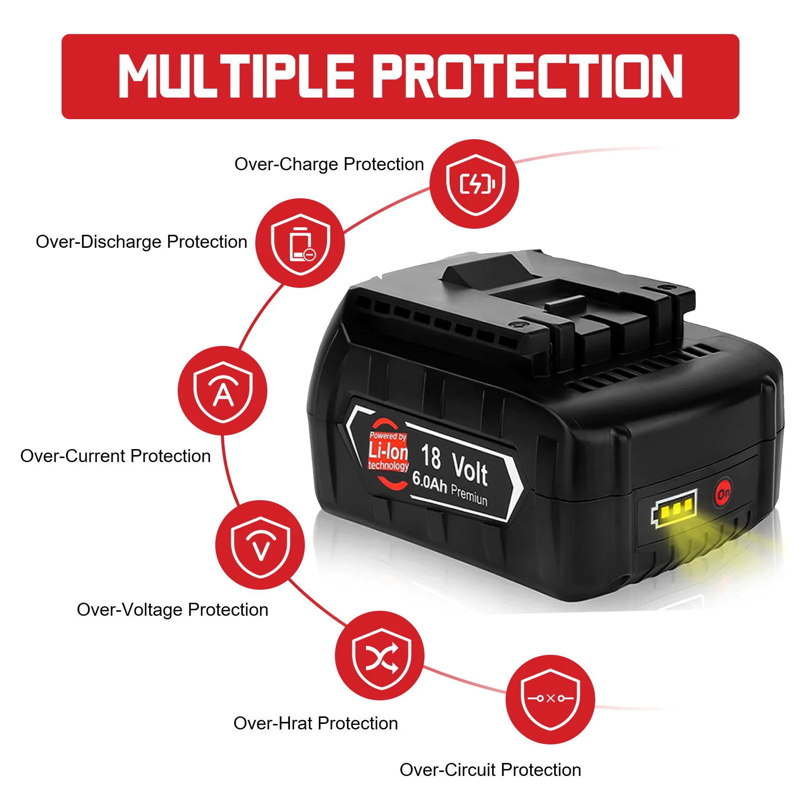 For BOSCH 18V 6000mAh BAT609 BAT610 For Bosch 18V Professional 18V Li-ion Battery GBA18V GSR18V BAT618 BAT619 Drill Tool Battery
