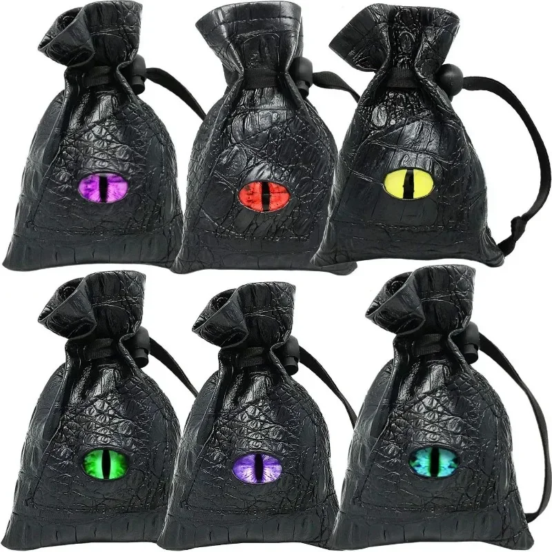 New Drawstring Dice Bag PU Leather DND Dice Pouch Tarots Oracle Cards Storage Bag Gift Coins Jewelry Accessories Dice Bag