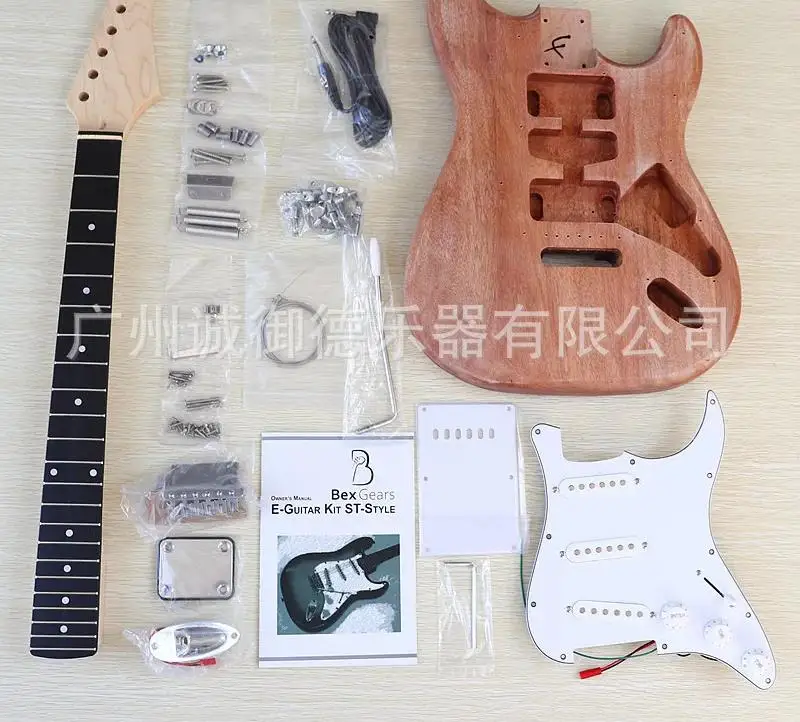 DIY Instrument Assembly Kit Semi-Finished Modified Guitar Barrel Maple Handle plus Accessories for Music Lovers