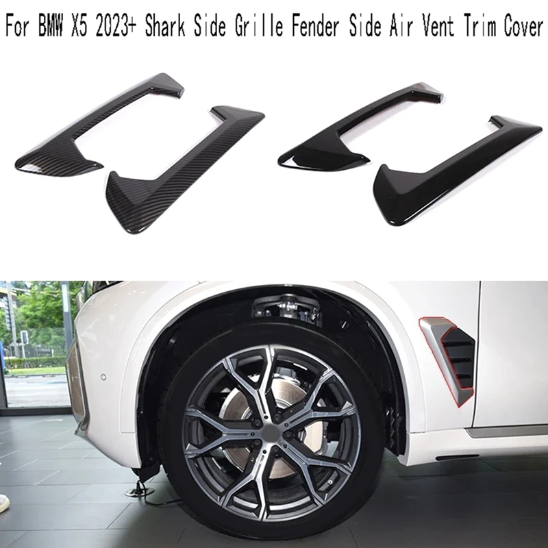 

Side Fender For BMW X5 2023+ Shark Side Grille Fender Side Air Vent Trim Cover ABS Decoration Sticker