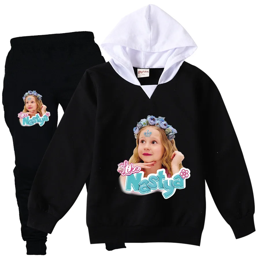 Russia Like Nastya Clothes Set Kids Cartoon Hoodies & Sweatshirts Pants 2pcs Sets Toddler Girls Outfits Junior Boys Sportsuits